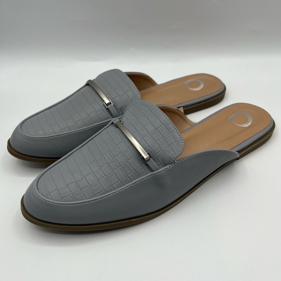 Journee Collection Shoes - Journee Collection Womens Rubee Blue Slip On Round Toe Mules Flats